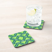 Ikat Aztec Pattern - Forest and Lime Green Bier Onderzetter (Rechterzijde)