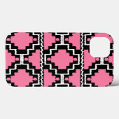 Ikat Aztec Pattern - Fuchsia Pink, Black en White Case-Mate iPhone Case (Achterkant (horizontaal))