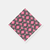 Ikat Aztec Pattern - Fuchsia Pink, Black en White Servetten (Hoek)