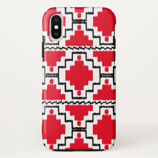 Ikat Aztec Pattern - Red, Black en White Case-Mate iPhone Case (Achterkant)