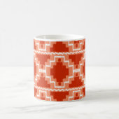 Ikat Aztec Pattern - Rust, Oranje en wit Koffiemok (Center)