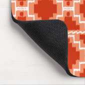 Ikat Aztec Pattern - Rust, Oranje en wit Muismat (Hoek)