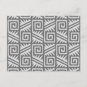 Ikat Aztec Pattern - Shades of Grey / Grey Briefkaart