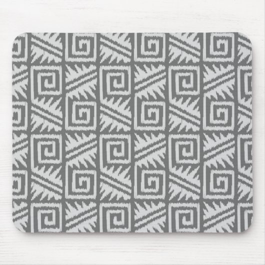 Ikat Aztec Pattern - Shades of Grey / Grey Muismat (Voorkant)