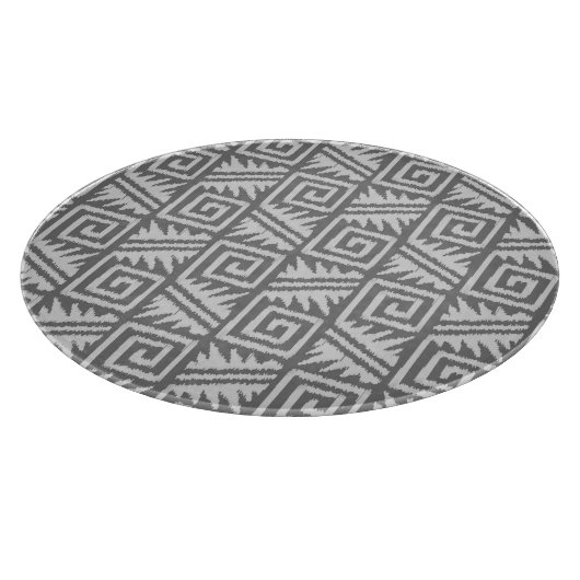 Ikat Aztec Pattern - Shades of Grey / Grey Snijplank (Hoek)
