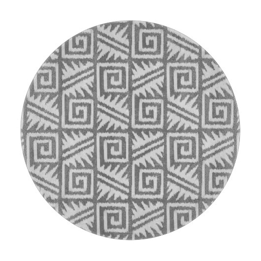 Ikat Aztec Pattern - Shades of Grey / Grey Snijplank (Voorkant)