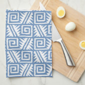 Ikat Aztec Pattern - Sky Blue and White Theedoek (Quarter Fold)