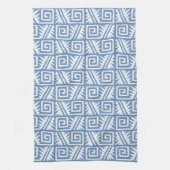 Ikat Aztec Pattern - Sky Blue and White Theedoek (Verticaal)