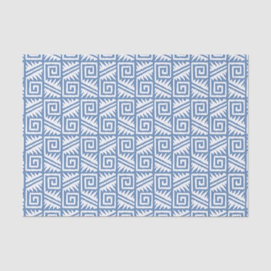 Ikat Aztec Pattern - Sky Blue and White Tissuepapier (Voorkant)