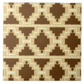 Ikat Aztec Pattern - Tan, brown and crème Tegeltje (Voorkant)