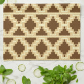 Ikat Aztec Pattern - Tan, brown and crème Theedoek (Gevouwen)