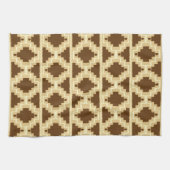 Ikat Aztec Pattern - Tan, brown and crème Theedoek (Horizontaal)