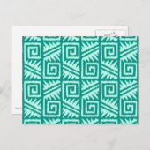 Ikat Aztec Pattern - Turquoise en Aqua Briefkaart (Voorkant / Achterkant)