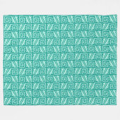 Ikat Aztec Pattern - Turquoise en Aqua Fleece Deken (Voorkant (Horizontaal))
