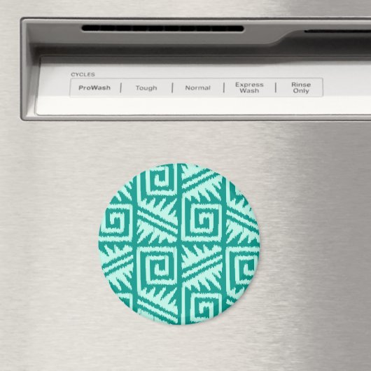 Ikat Aztec Pattern - Turquoise en Aqua Magneet (Insitu (Vaatwasser))