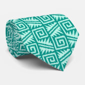 Ikat Aztec Pattern - Turquoise en Aqua Stropdas (Opgerold)