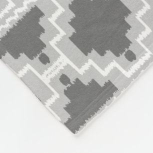 Ikat Aztec-stam - Donkergrijs en lichtgrijs Fleece Deken