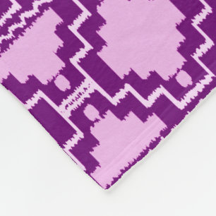 Ikat Aztec Tribal - Amethyst Paars en Violet Fleece Deken