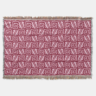 Ikat Aztec Tribal - Bourgogne en roze Deken