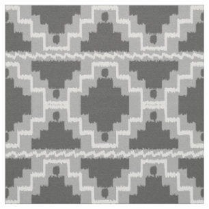 Ikat Aztec Tribal - Donkere en lichte grijs / grij Stof