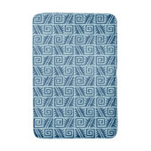 Ikat Aztec Tribal - Indigo en Light Blue Badmat (Voorkant Verticaal)