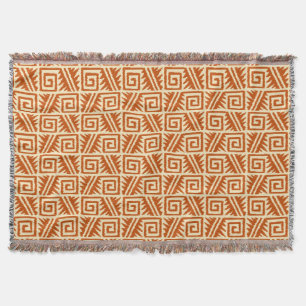 Ikat Aztec Tribal - Mandarijn en Licht Oranje Deken
