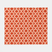 Ikat Aztec Tribal - Rust, Oranje en wit Fleece Deken (Voorkant (Horizontaal))
