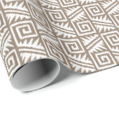 Ikat Aztec Tribal - Taupe Tan en Cream Cadeaupapier (Rol Hoek)