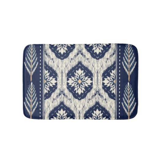 Ikat Bloemen Paisley Patroon Badmat (Voorkant)