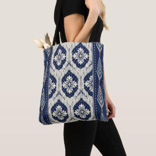 Ikat Bloemen Paisley Patroon Draagtas
