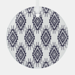 Ikat Boho Aztec Textiel Motief Glas Ornament