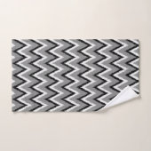 Ikat Chevron Gris / Gris, Noir & Blanc (Serviette à main)