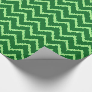Ikat Chevron Patroon - Dennengroen en lichtgroen Cadeaupapier