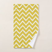 Ikat Chevron Pattern - Mosterdgeel en wit Bad Handdoek (Handdoek)