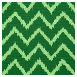 Ikat Chevron Pattern - Pine and light green Stof