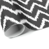 Ikat Chevron Pattern - Zwart-wit Cadeaupapier (Rol Hoek)