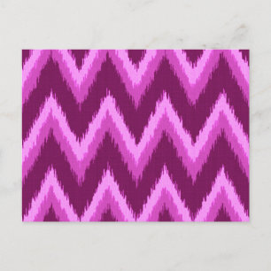 Ikat Chevron Stripes - Amethyst Paars en Violet Briefkaart