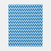 Ikat Chevron Stripes - Cobalt, Sky Blue en White Fleece Deken (Voorkant)