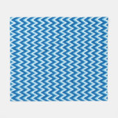 Ikat Chevron Stripes - Cobalt, Sky Blue en White Fleece Deken (Voorkant (Horizontaal))