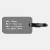 Ikat Chevron Stripes - grijs / grijs, zwart & wit Bagagelabel (Achterkant horizontaal)