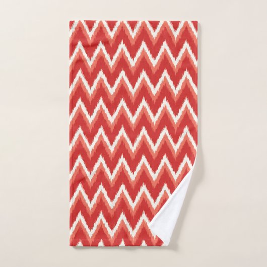 Ikat Chevron Stripes - Rust Oranje en wit Bad Handdoek (Handdoek)