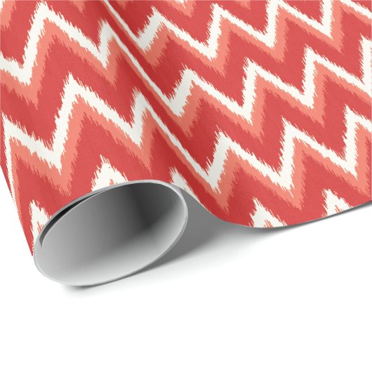 Ikat Chevron Stripes - Rust Oranje en wit Cadeaupapier (Rol Hoek)
