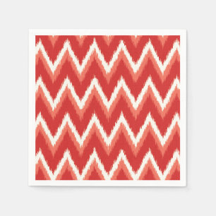 Ikat Chevron Stripes - Rust Oranje en wit Servet