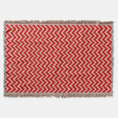 Ikat Chevrons - Chinees rood en geelbruin Deken (Voorkant)