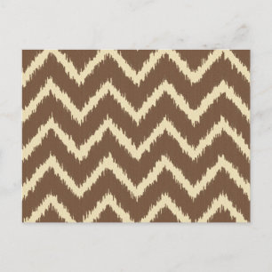Ikat Chevrons - Chocoladebruin en geelbruin Briefkaart