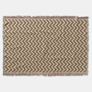 Ikat Chevrons - Chocoladebruin en geelbruin Deken