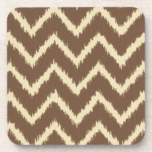 Ikat Chevrons - Chocoladebruin en taupe Drankjes Onderzetter
