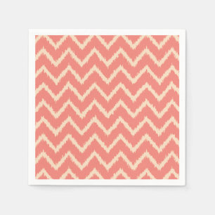 Ikat Chevrons - Koraal sinaasappel en perziken Servetten