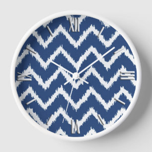 Ikat Chevrons - marineblauw en wit