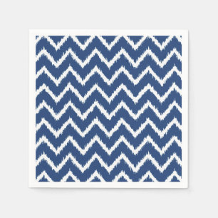Ikat Chevrons - marineblauw en wit Servetten